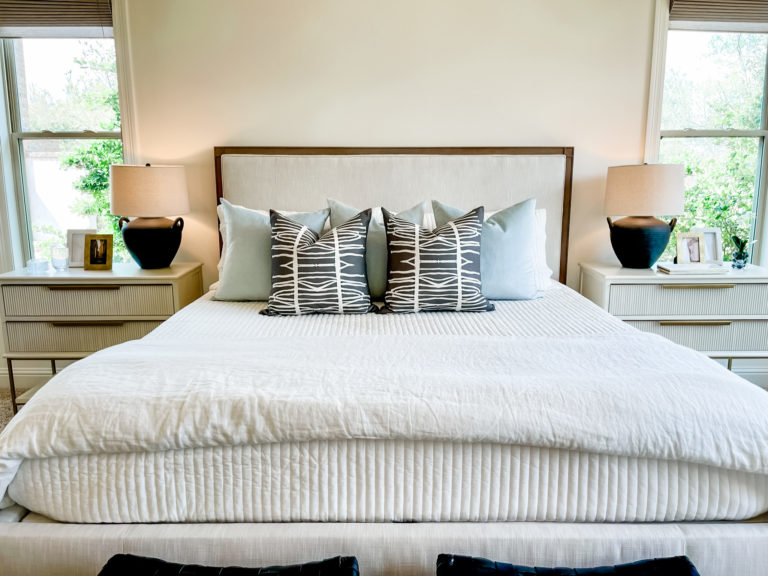 Gulfport bedroom bed by Jade Interior Design